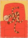 Cartoon: Selbstportrait auf rotem Sessel (small) by hollers tagged katze,sessel,zerkratzen,selbstportrait,portrait