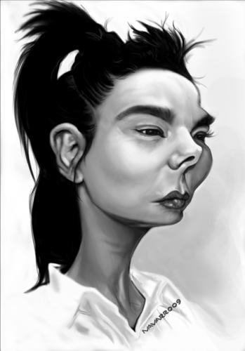 Cartoon: bjork (medium) by salnavarro tagged caricature,digital