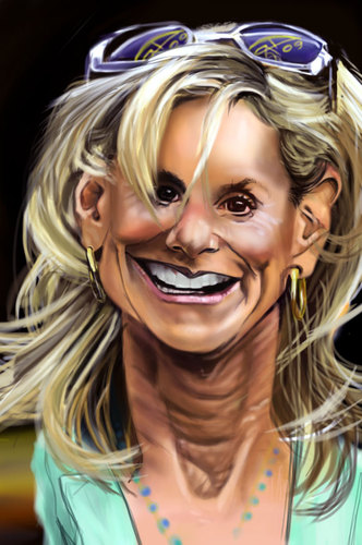 Cartoon: Jamie McCourt (medium) by salnavarro tagged caricature,digital,finger,painted,jamie,mccourt