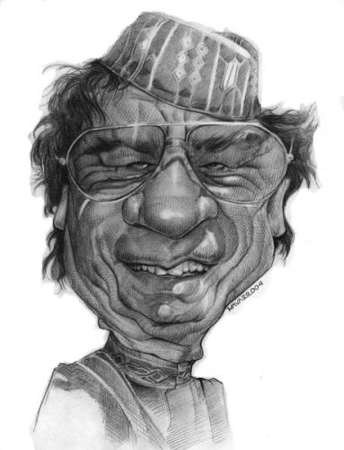 Cartoon: Muammar al-Gaddafi (medium) by salnavarro tagged caricature,pencil,international,politcs