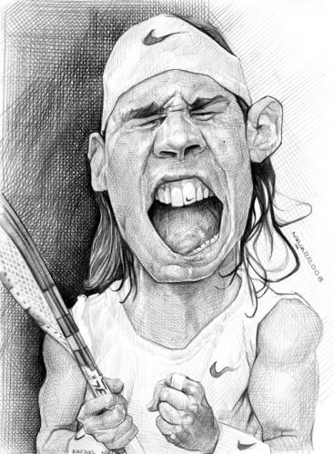 Cartoon: rafael nadal (medium) by salnavarro tagged caricature,pencil,icon,tennis