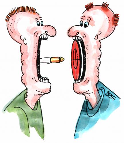 Cartoon: Streithähne (medium) by besscartoon tagged bess,streit,männer,konflikt,kommunikation,besscartoon
