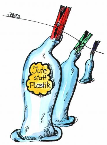 Cartoon: Zurück zur Natur (medium) by besscartoon tagged besscartoon,bess,dating,beziehung,plastik,jute,kondom,verhütung