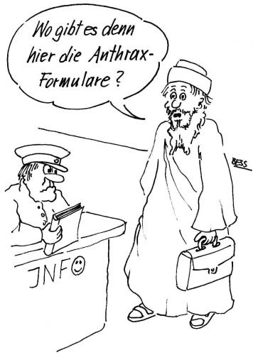 Cartoon: Bürokratie (medium) by besscartoon tagged terrorismus,bürokratie,muslime,männer,bess,besscartoon