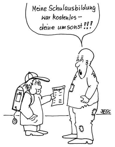 Cartoon: Der feine Unterschied (medium) by besscartoon tagged kind,vater,zeugnis,schule,bildung,zukunft,bess,besscartoon