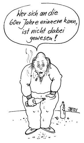 Cartoon: Erinnerungslücke (medium) by besscartoon tagged drogen,rauchen,saufen,trinken,erinnerung,60er,bess,besscartoon