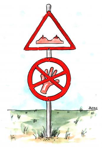 Cartoon: Finger weg (medium) by besscartoon tagged verboten,busen,verkehrsschild,besscartoon,bess