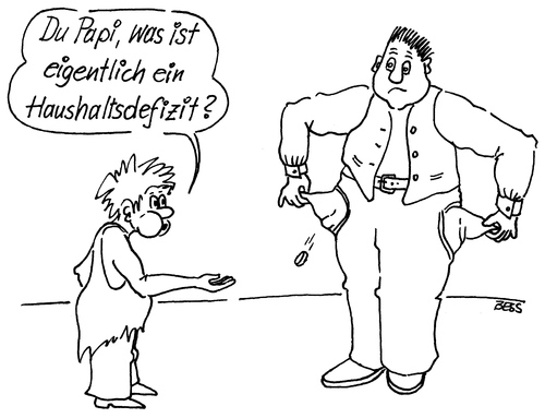 Cartoon: Haushaltsdefizit (medium) by besscartoon tagged vater,sohn,haushalt,defizit,armut,hartz,bess,besscartoon