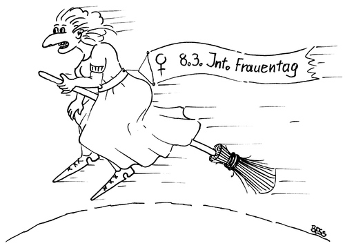 Cartoon: Internationaler Frauentag (medium) by besscartoon tagged international,frauentag,hexe,besen,banner,bess,besscartoon