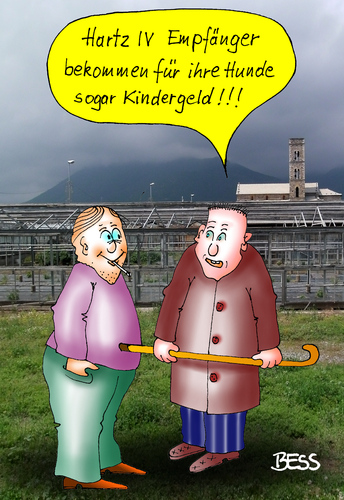 Cartoon: Kindergeld (medium) by besscartoon tagged hartz,armut,arm,kindergeld,arge,sozialamt,hund,bess,besscartoon