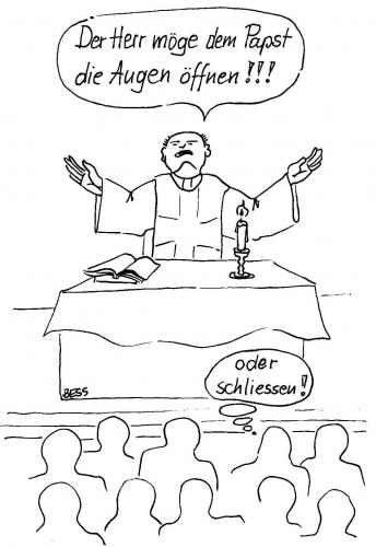 Cartoon: ohne Titel (medium) by besscartoon tagged besscartoon,bess,kirche,papst,religion,pfarrer,gemeinde