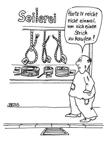 Cartoon: ohne Titel (medium) by besscartoon tagged hartz4,geld,sozialhilfe,arbeitslos,bess,besscartoon