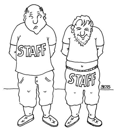 Cartoon: Staff (medium) by besscartoon tagged männer,staff,sexualität,bess,besscartoon