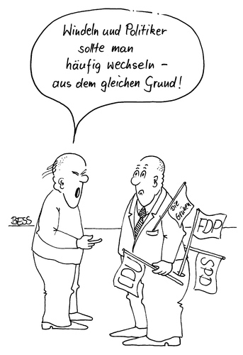 Cartoon: Wie wahr (medium) by besscartoon tagged windeln,politiker,politik,baby,scheiße,wickeln,bess,besscartoon