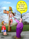 Cartoon: abschreckendes Vorbild (small) by besscartoon tagged kirche religion pfarrer jesus kreuz katholisch vorbild idol bess besscartoon