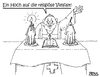 Cartoon: ein Hoch... (small) by besscartoon tagged islam,burka,pfarreer,religion,christentum,muslime,religiöse,vielfalt,frauen,katholisch,kerze,kirche,bess,besscartoon