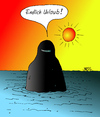 Cartoon: Endlich Urlaub (small) by besscartoon tagged burka,meer,islam,verschleiert,urlaub,sonne,bess,besscartoon
