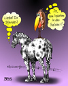 Cartoon: Feinschmecker (small) by besscartoon tagged pferd,pferde,rabe,tiere,salami,essen,bess,besscartoon