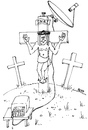 Cartoon: Fernsehvergnügen (small) by besscartoon tagged religion kirche katholisch jesus kreuz tv fernsehen satellitenschüssel bess besscartoon