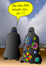 Cartoon: Flower power (small) by besscartoon tagged islam,burka,flower,power,religion,bess,besscartoon