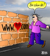 Cartoon: Immer zur Stelle (small) by besscartoon tagged internet,website,liebe,beziehung,paar,herz,www,bess,besscartoon