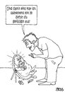 Cartoon: Klartext (small) by besscartoon tagged mann,kind,vater,sohn,wohnen,ausziehen,säugling,nesthocker,bess,besscartoon