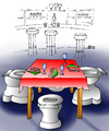 Cartoon: Mahlzeit (small) by besscartoon tagged essen,restaurant,bulimie,wc,toilette,kotzen,bess,besscartoon