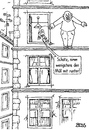 Cartoon: Müllentsorgung (small) by besscartoon tagged schatz,paar,mann,frau,beziehung,müll,suizid,haus,bess,besscartoon