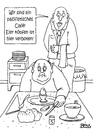 Cartoon: pazifistisches Cafe (small) by besscartoon tagged cafe,pazifist,frühstück,eier,köpfen,essen,gewalt,kellner,gast,bess,besscartoon