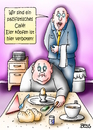 Cartoon: pazifistisches Cafe (small) by besscartoon tagged cafe,pazifist,frühstück,eier,köpfen,essen,gewalt,kellner,gast,bess,besscartoon