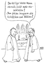 Cartoon: Schlafprobleme (small) by besscartoon tagged kirche,katholisch,papst,kirchenaustritt,pfarrer,schäfchen,bess,besscartoon