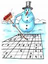 Cartoon: Sudoku (small) by besscartoon tagged bess,besscartoon,schneemann,sudoku,winter,mathematik