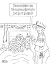 Cartoon: Visite (small) by besscartoon tagged mann,polizist,polizei,krank,krankenhaus,verstoß,stinkefinger,bußgeld,vermummumgsverbot,bess,besscartoon
