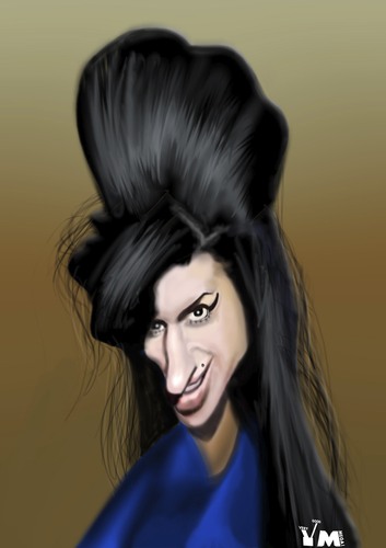 Cartoon: Amy Winehouse (medium) by Vlado Mach tagged amy,winehouse,singer