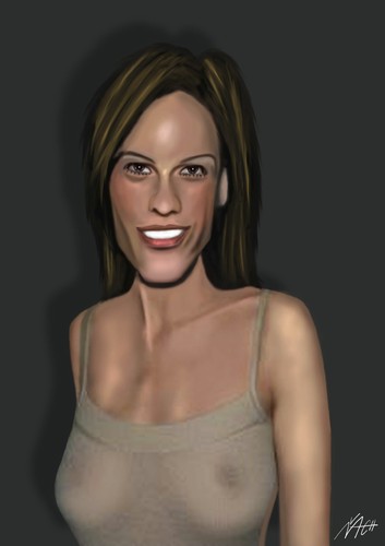 Cartoon: Hillary Swank (medium) by Vlado Mach tagged hillary,swank,actor,movie