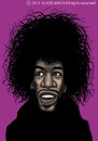 Cartoon: Jimmi Hendrix (small) by Vlado Mach tagged jimi hendrix guitar music red house hey joe