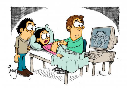 Cartoon: Ecografia (medium) by Palmas tagged medicos