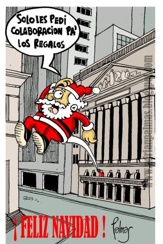 Cartoon: Papa noel en Wall strett (medium) by Palmas tagged navidad