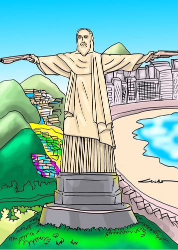 Cartoon: BRAZIL FAVELA NARCOS (medium) by lucholuna tagged brazil,narcos