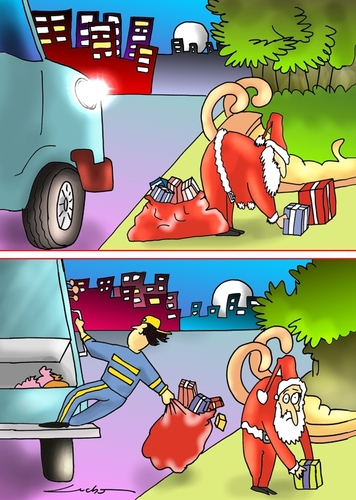 Cartoon: Cuidado santa (medium) by lucholuna tagged merry,christmas