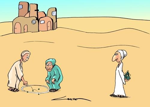 Cartoon: kids from the desert (medium) by lucholuna tagged war