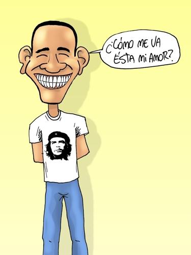 Cartoon: OBAMA GUEVARA (medium) by lucholuna tagged obama