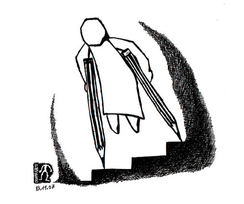 Cartoon: Culture (medium) by Osama Salti tagged culture,2007,pencils,writing