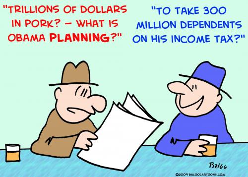 Cartoon: 1 Obama dependents income tax (medium) by rmay tagged obama,dependents,income,tax