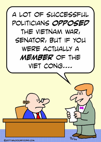 Cartoon: Actually a member of the Viet Co (medium) by rmay tagged viet,nam,cong,member,senator,war,opposed