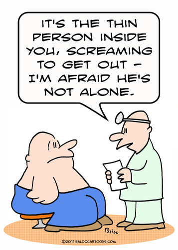Cartoon: afraid not alone doctor fat (medium) by rmay tagged afraid,not,alone,doctor,fat