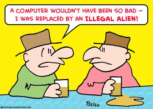 Cartoon: Alien replaced illegal computer (medium) by rmay tagged replaced,illegal,alien,computer