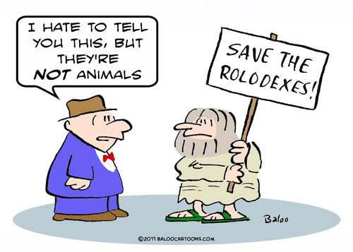 Cartoon: animals rolodexes crackpot (medium) by rmay tagged animals,rolodexes,crackpot
