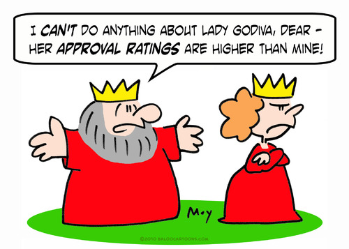 Cartoon: approval ratings lady godiva kin (medium) by rmay tagged approval,ratings,lady,godiva,king,queen