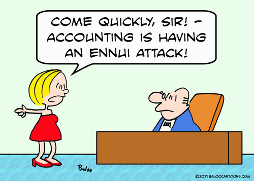Cartoon: attack ennui accounting (medium) by rmay tagged attack,ennui,accounting
